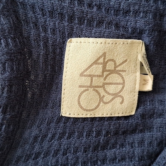 Chaser Dark Blue Cutout Waffle Knit Tee - Picture 8 of 13